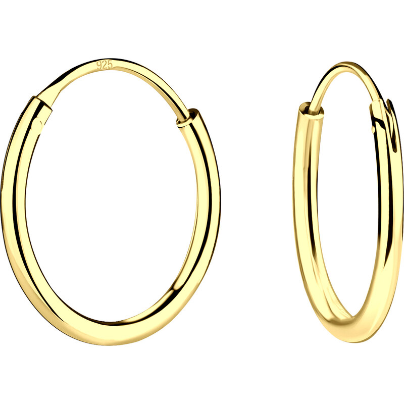 SYLVIENE Pozlacené náušnice kruhy Thin 12 mm 75027799