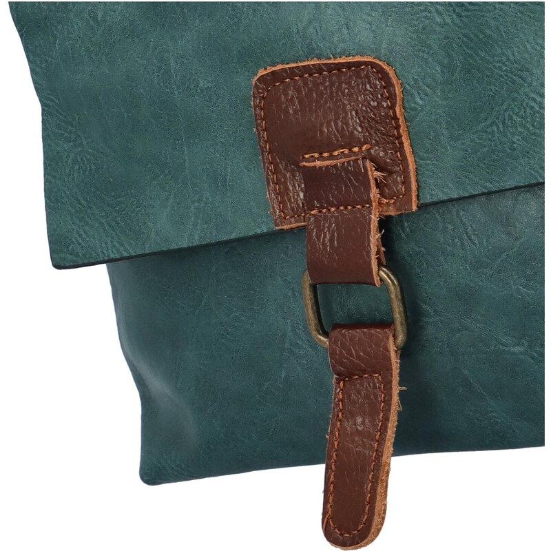 Paolo Bags Městský stylový koženkový batoh Enjoy, zelenomodrá