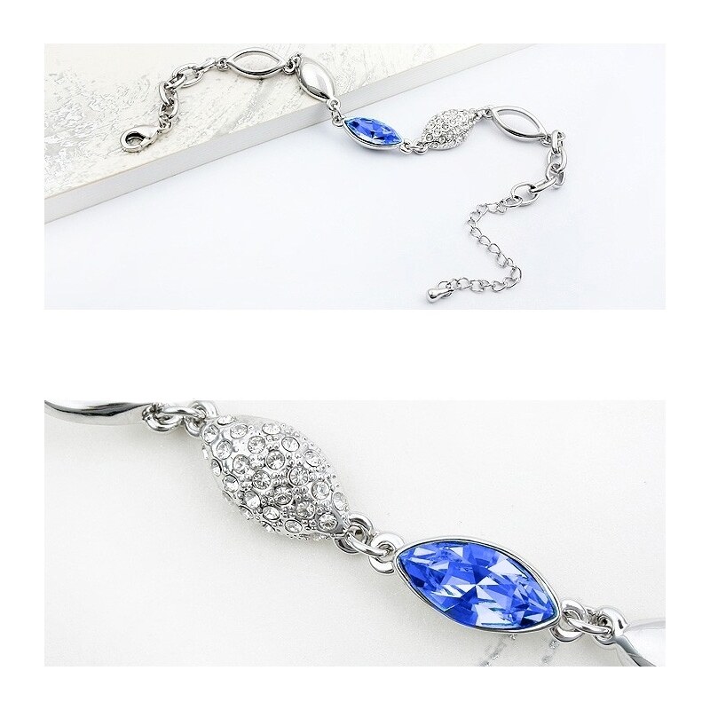 Sisi Jewelry Souprava náhrdelníku, náušnic a náramku Elegance Sapphire