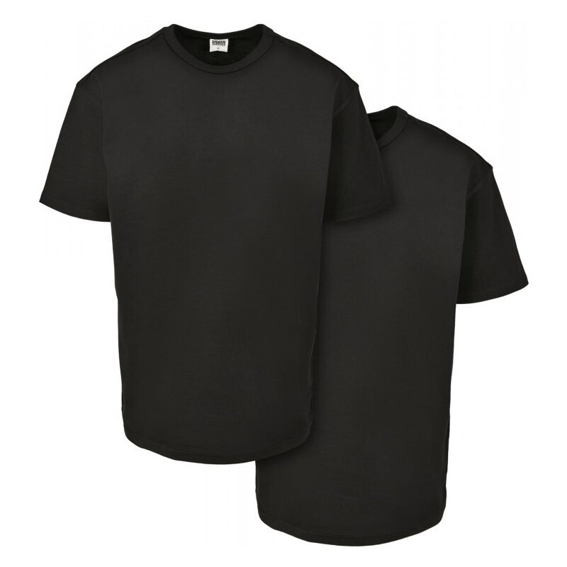 URBAN CLASSICS Organic Basic Tee 2-Pack - black+black