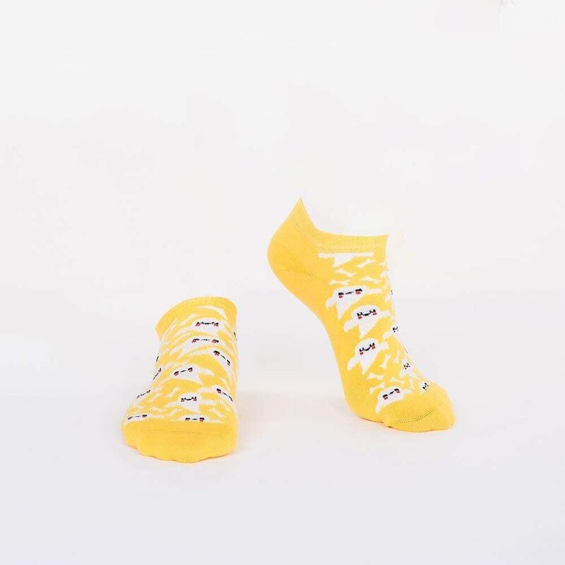 FASARDI Pánské žluté krátké ponožky s pohádkovými světly
