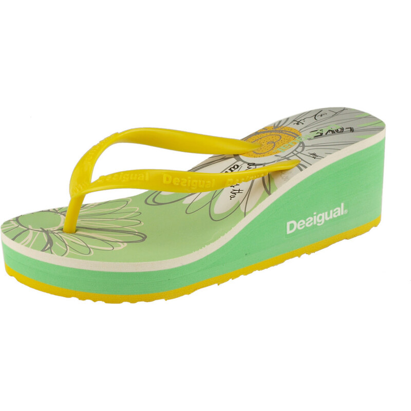 Desigual pantofle žlutá/zelená