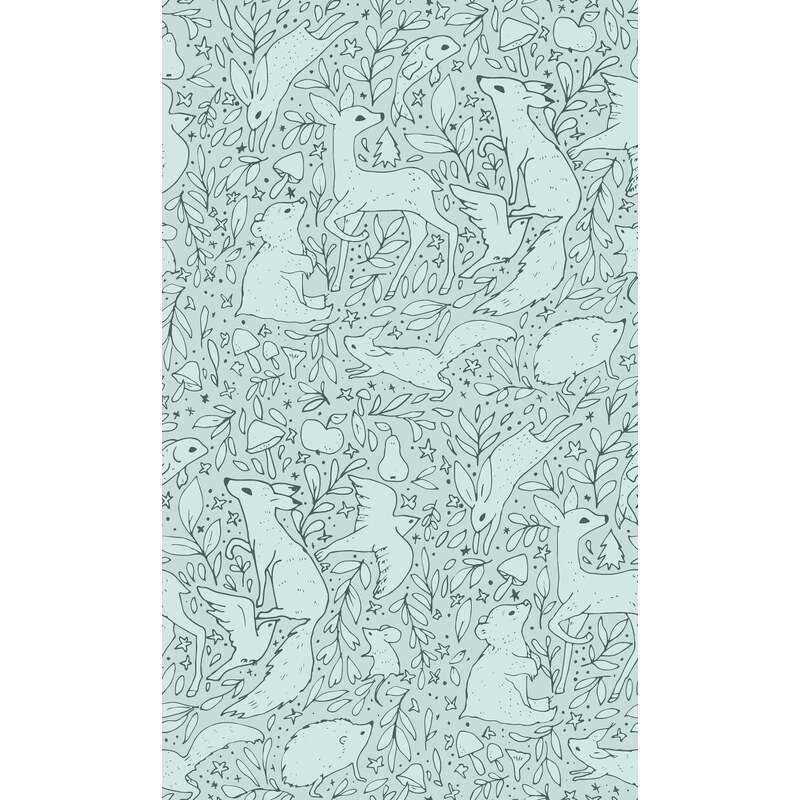 Breberky Svrchní kalhotky (S), bez křidélek - Mentolová zvířátka SZ, šedý fleece