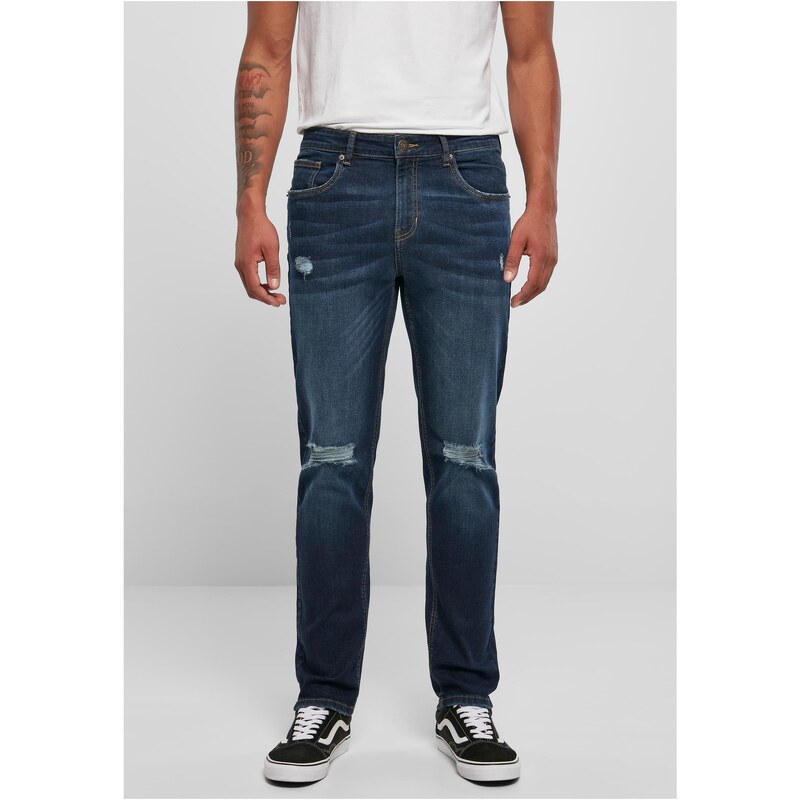 Urban Classics Pánské džíny Distressed tmavě modré