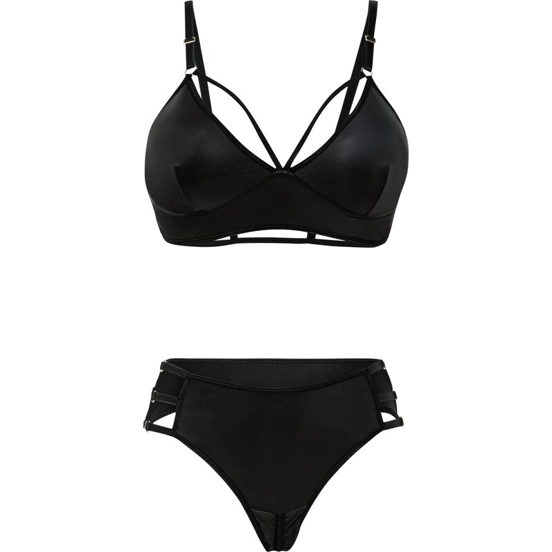 bonprix Podprsenkový top a tanga ouvert s mokrým efektem (2dílná 75078937
