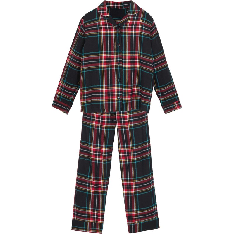 bonprix Dětské pyžamo z měkkého flanelu modrá Dívky