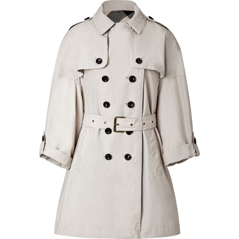 Burberry Brit Cotton Blend Cocoon-Style Trench Coat