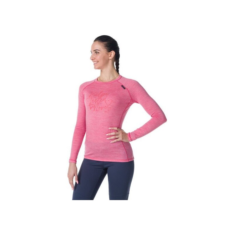 Dámské vlněné termo tričko Kilpi MAVORA TOP-W růžové