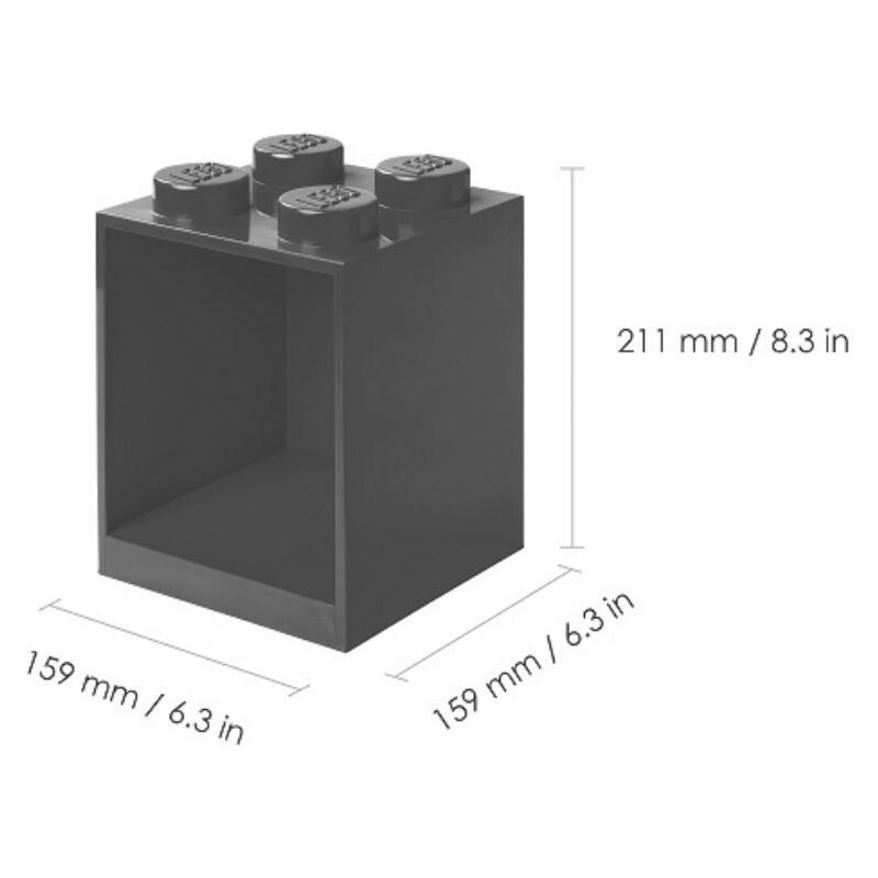 Lego Černá nástěnná police LEGO Storage 21 x 16 cm