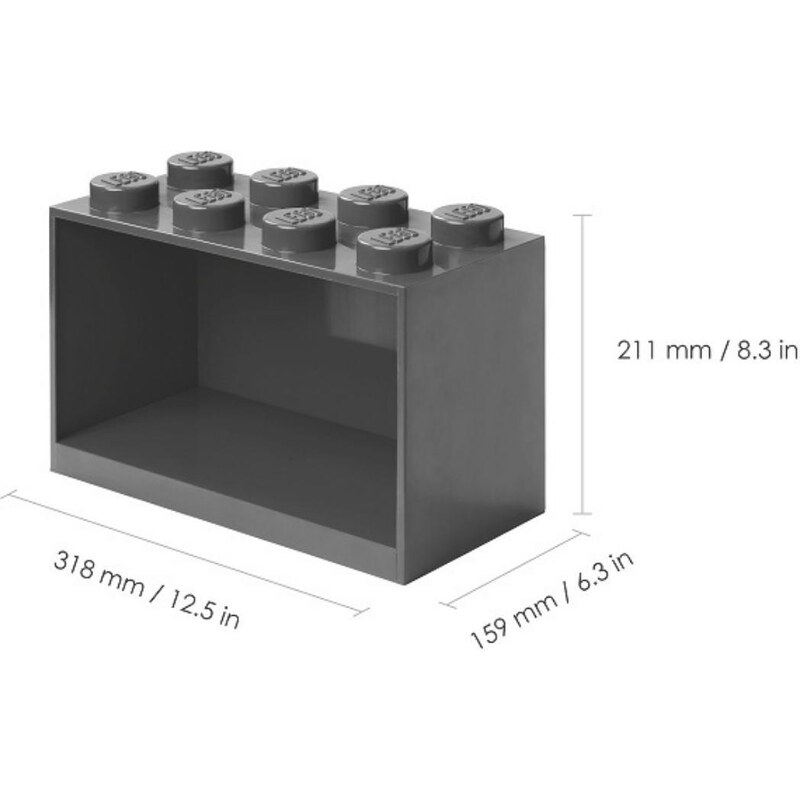 Lego Černá nástěnná police LEGO Storage 21 x 32 cm