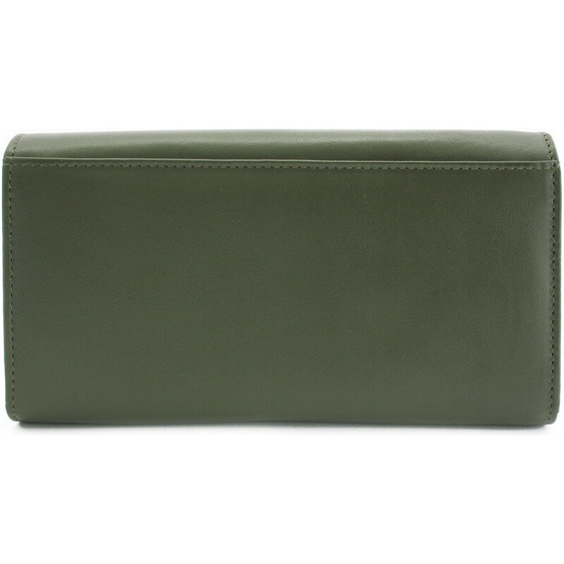 Tmavě zelená kožená číšnická peněženka Nolan