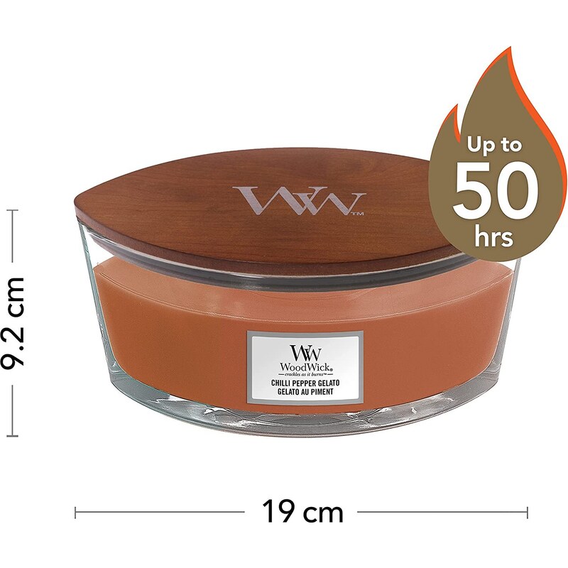 WoodWick vonná svíčka s dřevěným knotem Elipsa Chilli Pepper Gelato 453,6 g