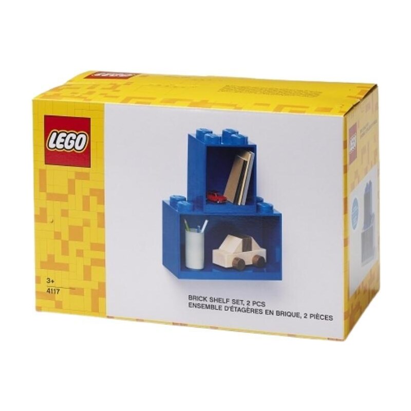 Lego Set dvou bílých nástěnných polic LEGO Brick