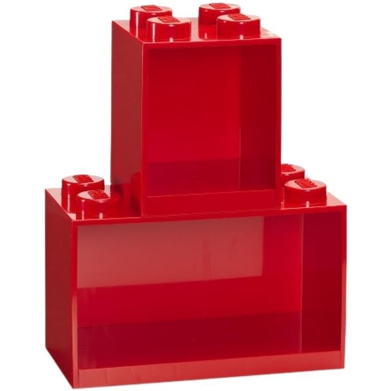 Lego Set dvou červených nástěnných polic LEGO Brick