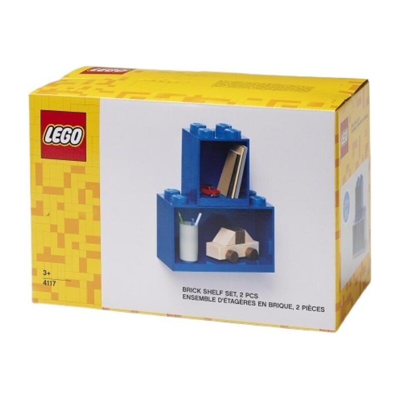 Lego Set dvou červených nástěnných polic LEGO Brick