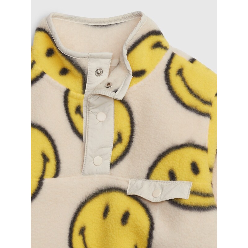 GAP Dětská fleece mikina & Smiley - Kluci