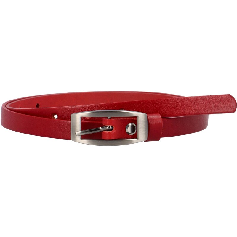 Penny Belts Dámský tenký kožený opasek Linie, červená vel. 90