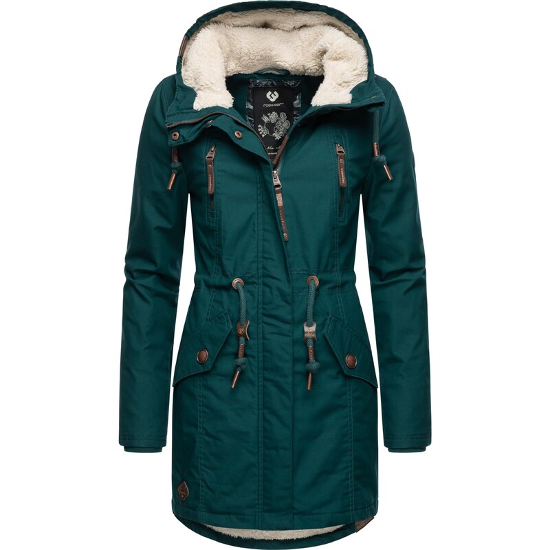 Ragwear Zimní parka Elsie hnědá / petrolejová