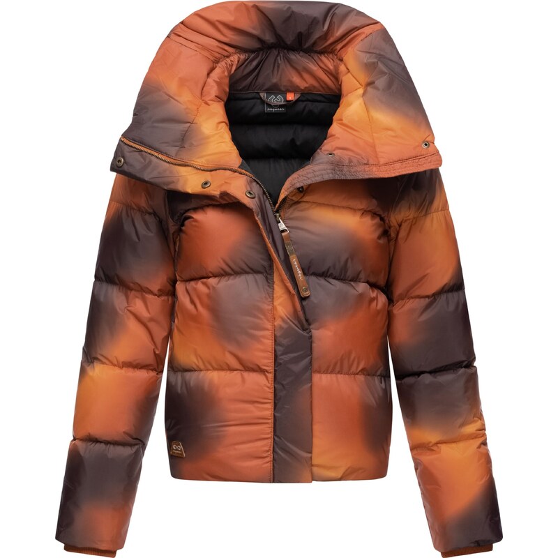 Ragwear Zimní bunda Lunis hnědá / oranžová / jasně oranžová