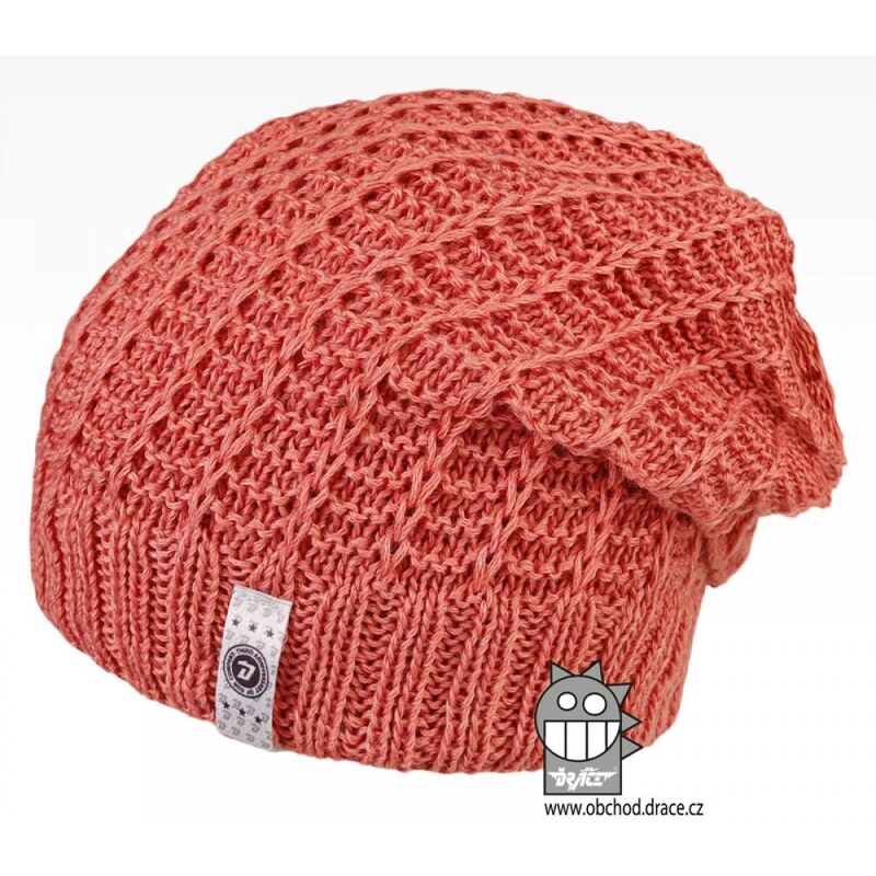 Merino pletená čepice Dráče - Harmony 25, lososová 117156692