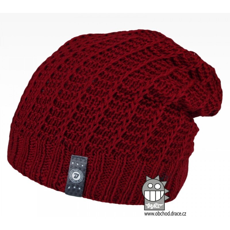 Merino pletená čepice Dráče - Harmony 21, bordo 117156694