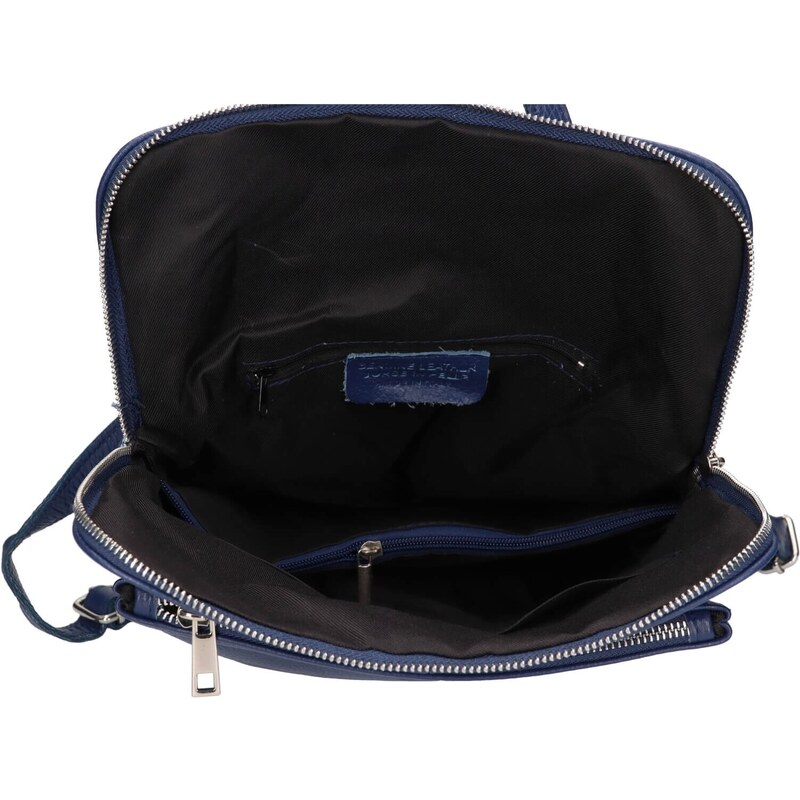 Dámská kožená batůžko-kabelka Italia Ella - modrá