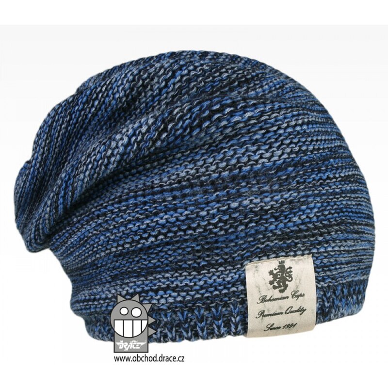 Pletená čepice Dráče - Colors 32, modrá melír