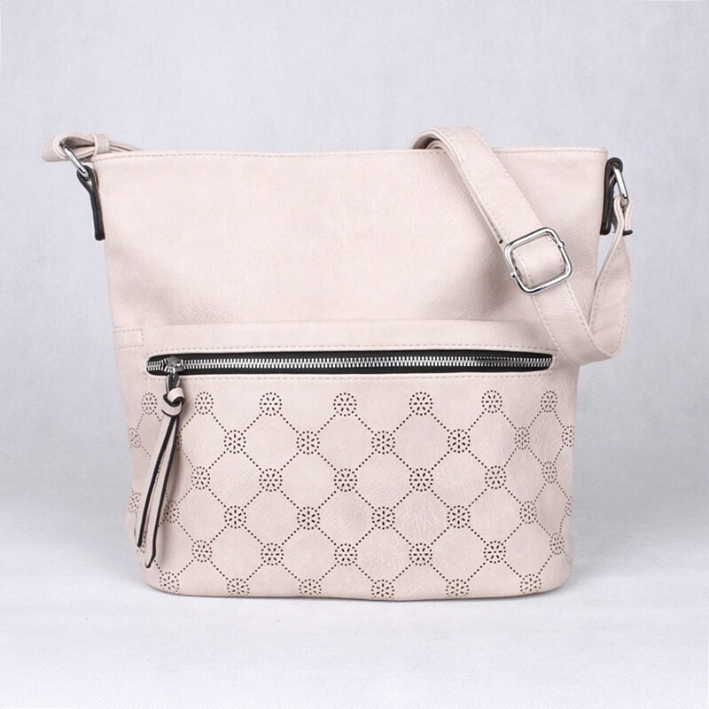 Středně velká hnědo-béžová crossbody kabelka LIDA 736