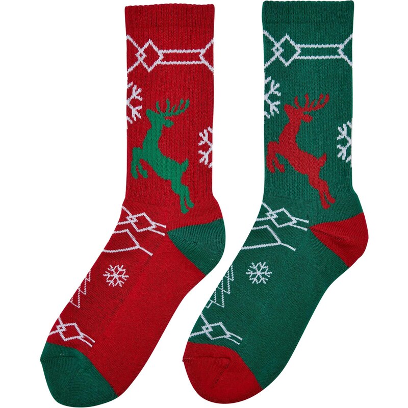 Urban Classics Accessoires Fancy X-Mas Pattern Socks 2-Pack multicolor