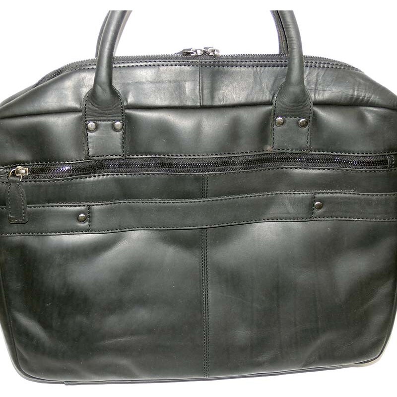Tvujoriginal Pánský luxusní kožený set EXTRA PREMIUM Leather černá kožená peněženka a velká příruční taška z pravé kůže r s monogramem (ražba)