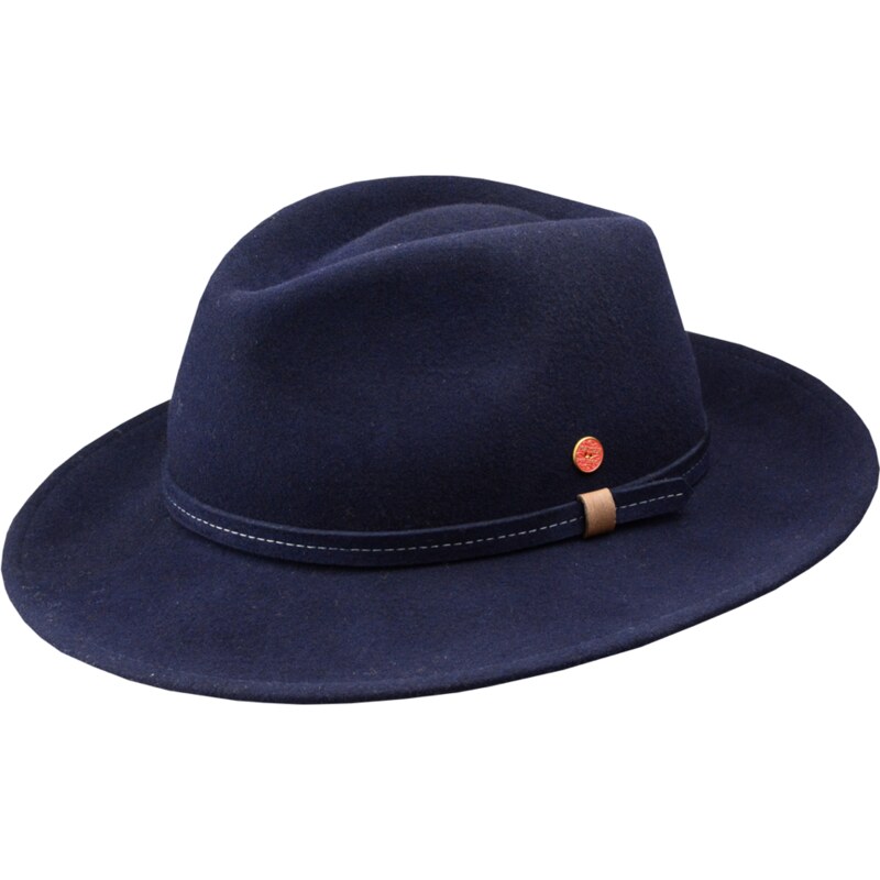 Cestovní nemačkavý voděodolný modrý klobouk Mayser - Atlanta Traveller