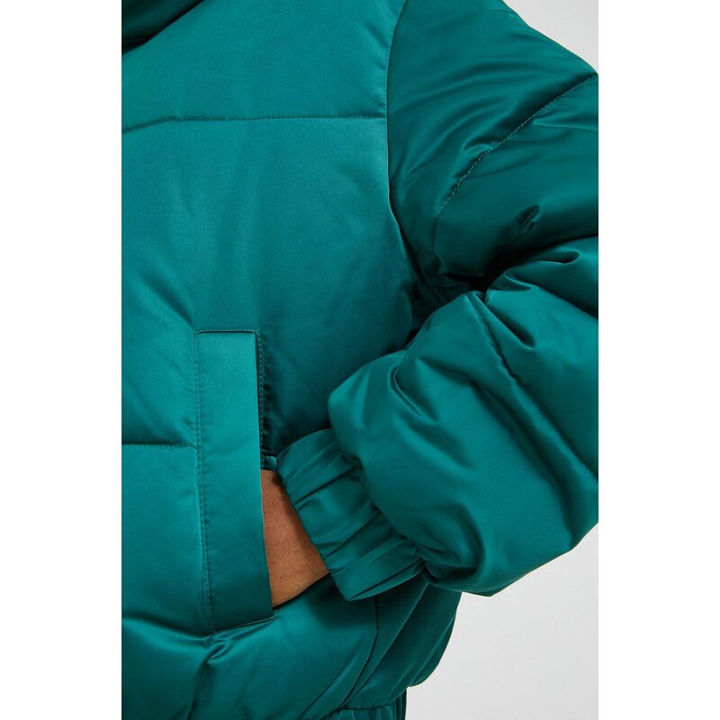 Bunda Abercrombie & Fitch dámská, zelená barva, zimní, oversize