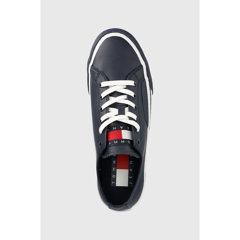 Tenisky Tommy Jeans Leather Vulc Tjm Ess pánské, tmavomodrá barva