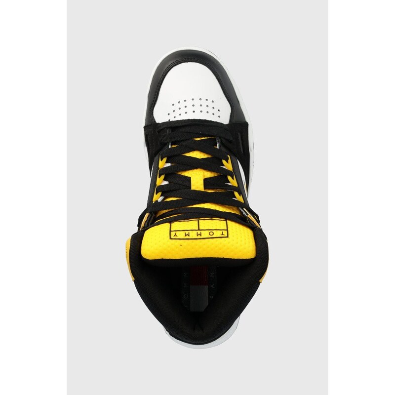 Kožené sneakers boty Tommy Jeans Em0em01108 Tommy Jeans Mid Cut Droid žlutá barva