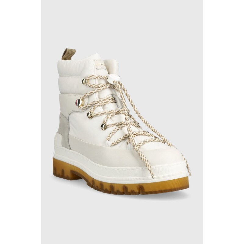 Boty Tommy Hilfiger Laced Outdoor Boot bílá barva