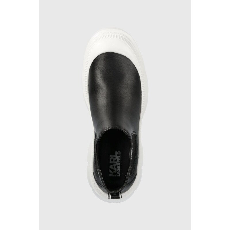Boty s gumou Karl Lagerfeld TREKKA MAX dámské, černá barva, na platformě, KL43530