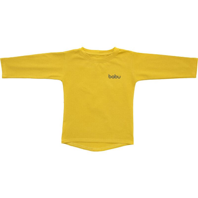 Babu Dětské hořčicové tričko s dlouhým rukávem