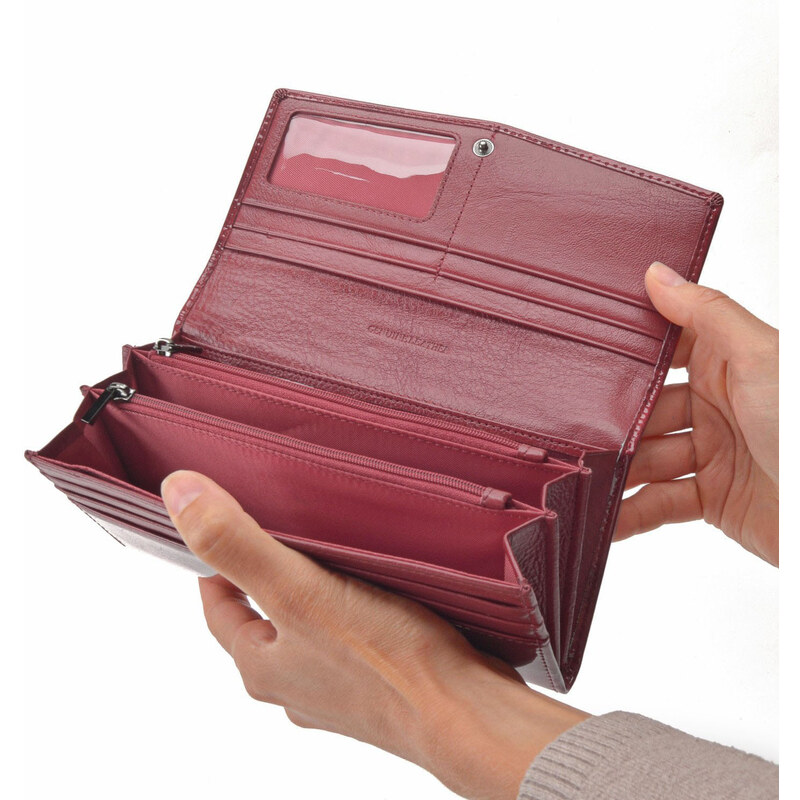 Dámská kožená peněženka Carmelo vínová 2109 V BO