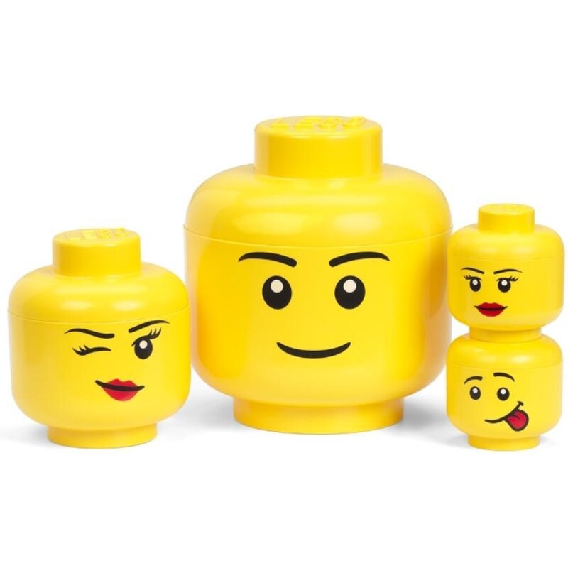 Lego Žlutý úložný box ve tvaru hlavy LEGO Girl 24 cm