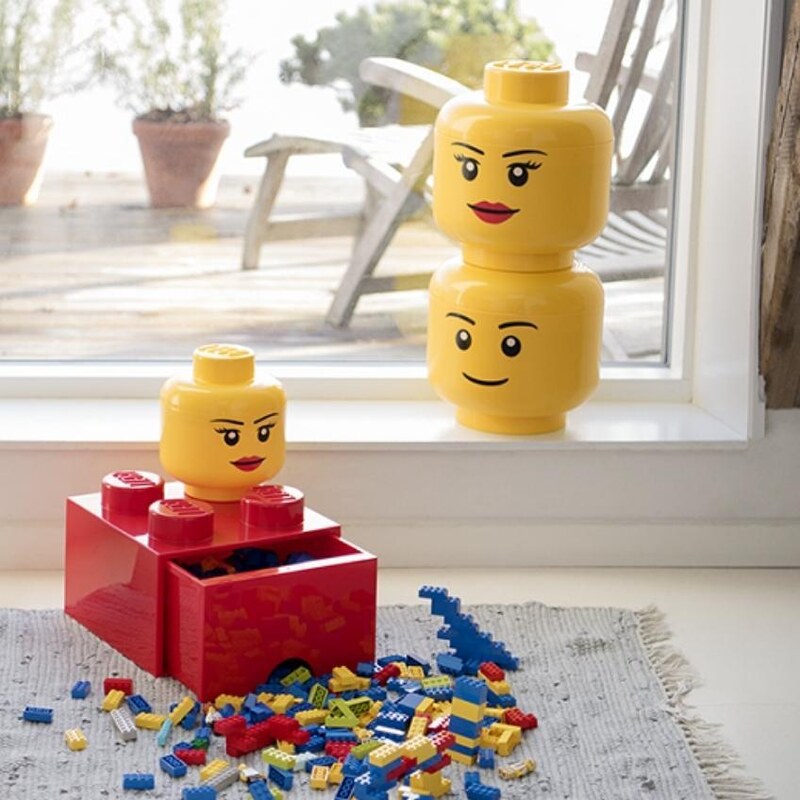 Lego Žlutý úložný box ve tvaru hlavy LEGO Girl 24 cm