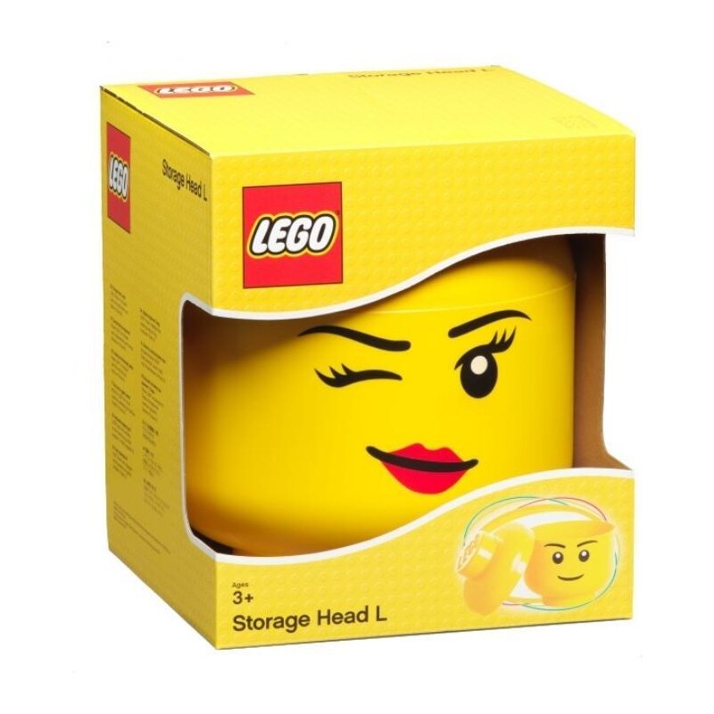 Lego Žlutý úložný box ve tvaru hlavy LEGO Whinky 24 cm