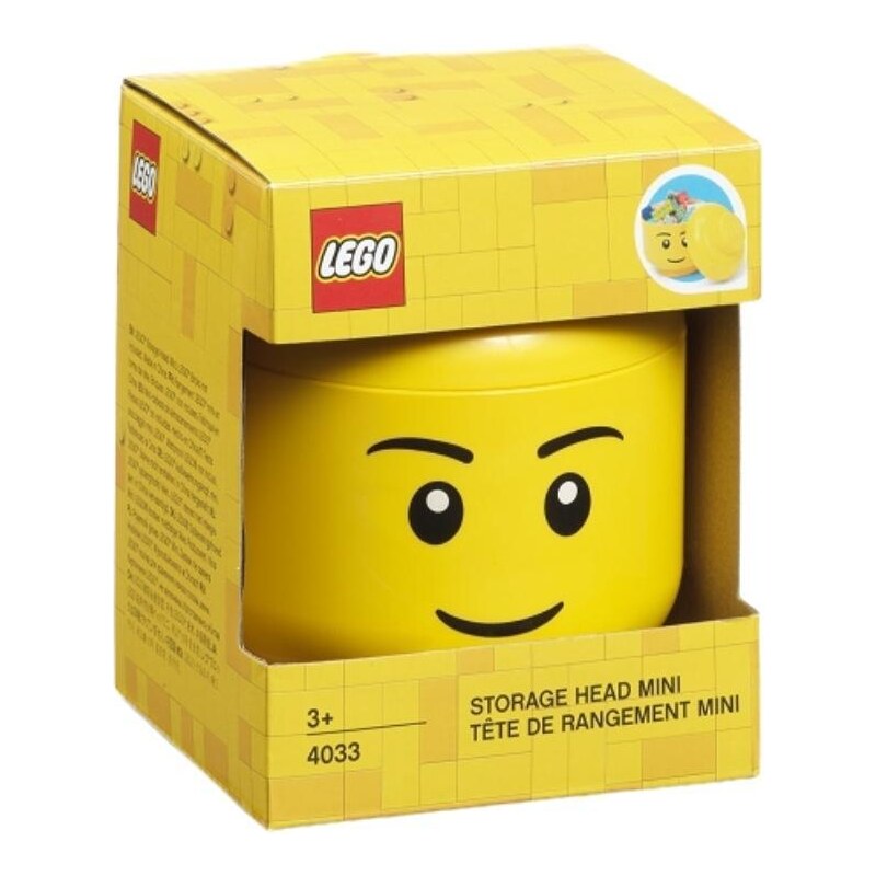 Lego Žlutý úložný box ve tvaru hlavy LEGO Boy mini 12 cm