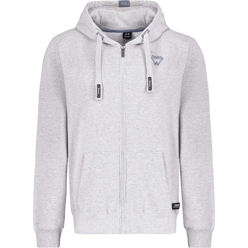 BASIC SVĚTLE ŠEDÁ MIKINA NA ZIP -LIGHT GREY