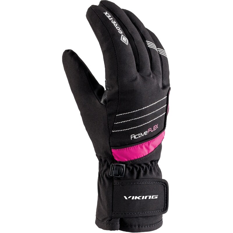 Dětské lyžařské rukavice Viking HELIX GTX černá/růžová