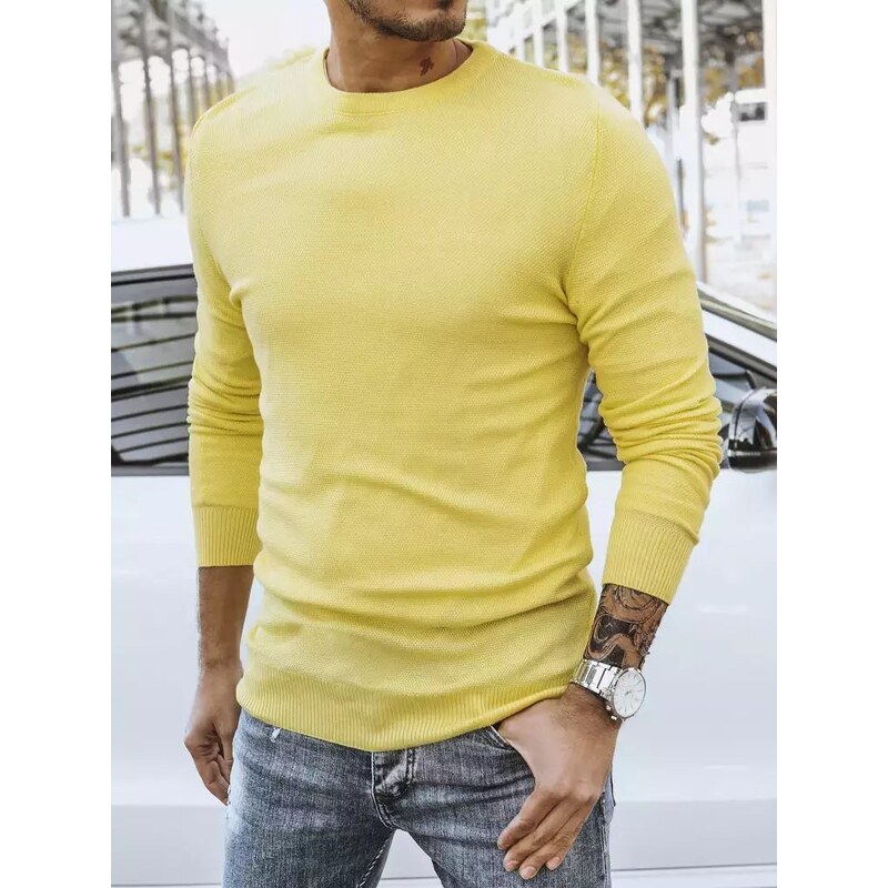 Buďchlap Elegantní svetr ve žluté barvě