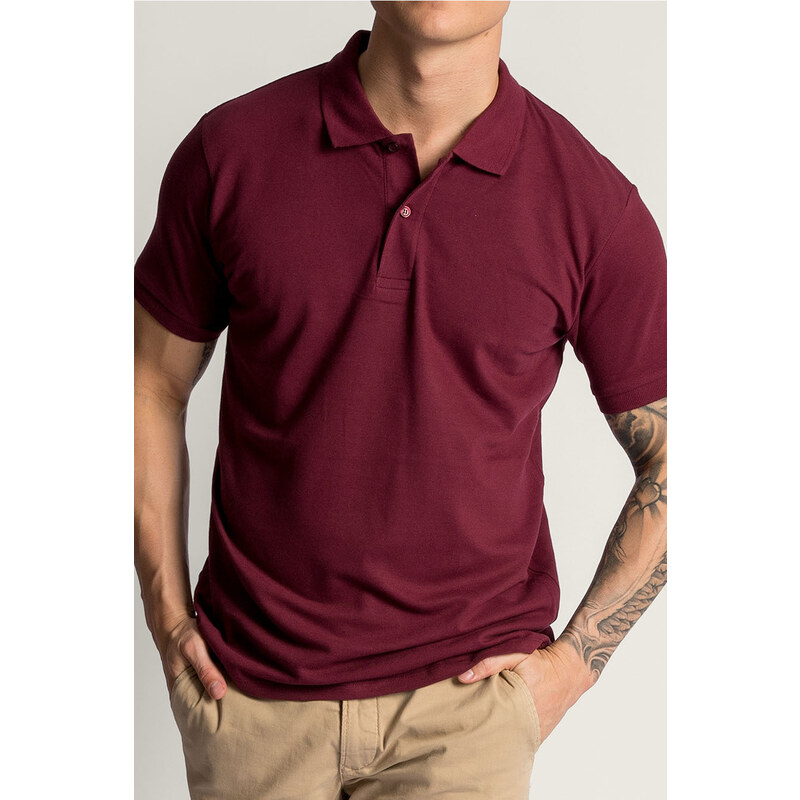 Hendrix Premium Polo Slim Fit, Barva Burgundská