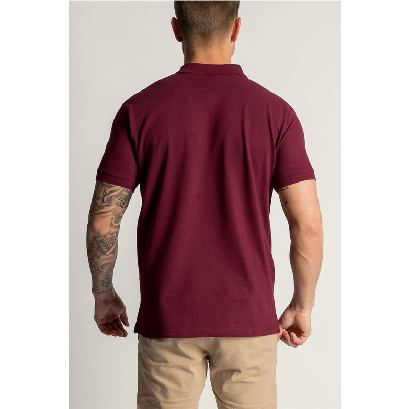 Hendrix Premium Polo Slim Fit, Barva Burgundská