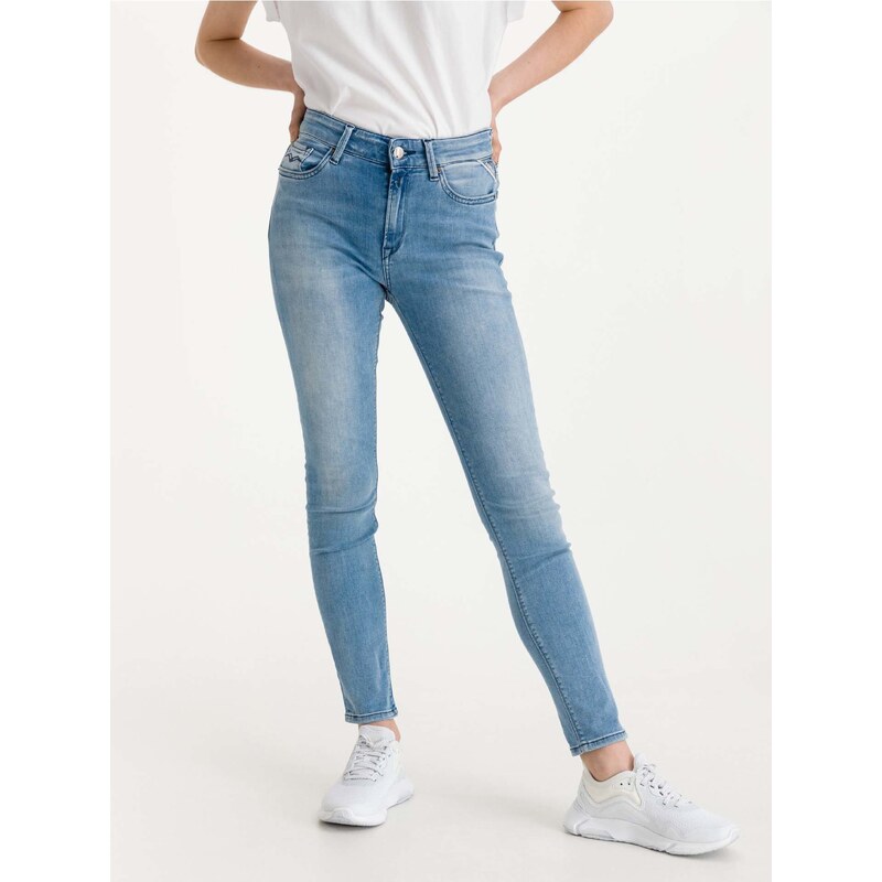 Modré dámské skinny fit džíny Replay Luzien Jeans - Dámské