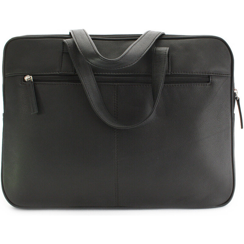 Černá pánská kožená příruční taška na notebook Veikko