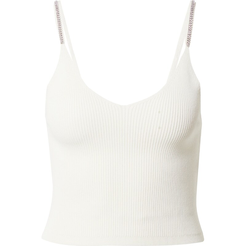 VIERVIER Top Eva stříbrná / offwhite